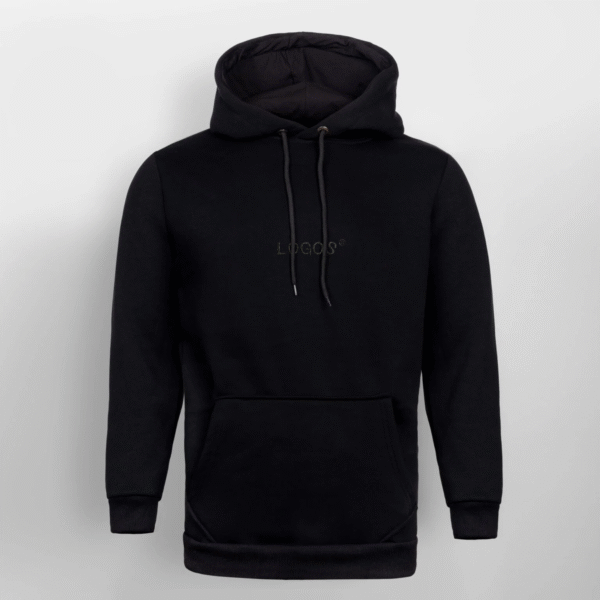 Bluza czarna męska ocieplana z kapturem LOGOS