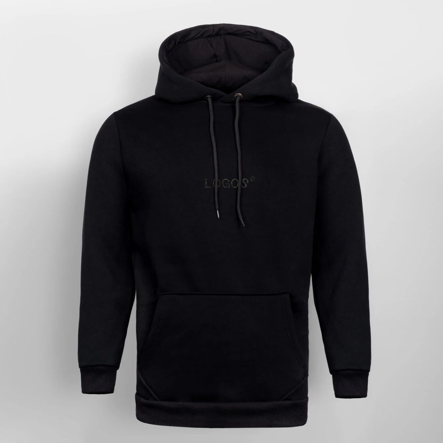 Bluza czarna męska ocieplana z kapturem LOGOS