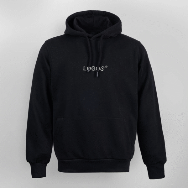 Bluza czarna męska nieocieplana z kapturem LOGOS