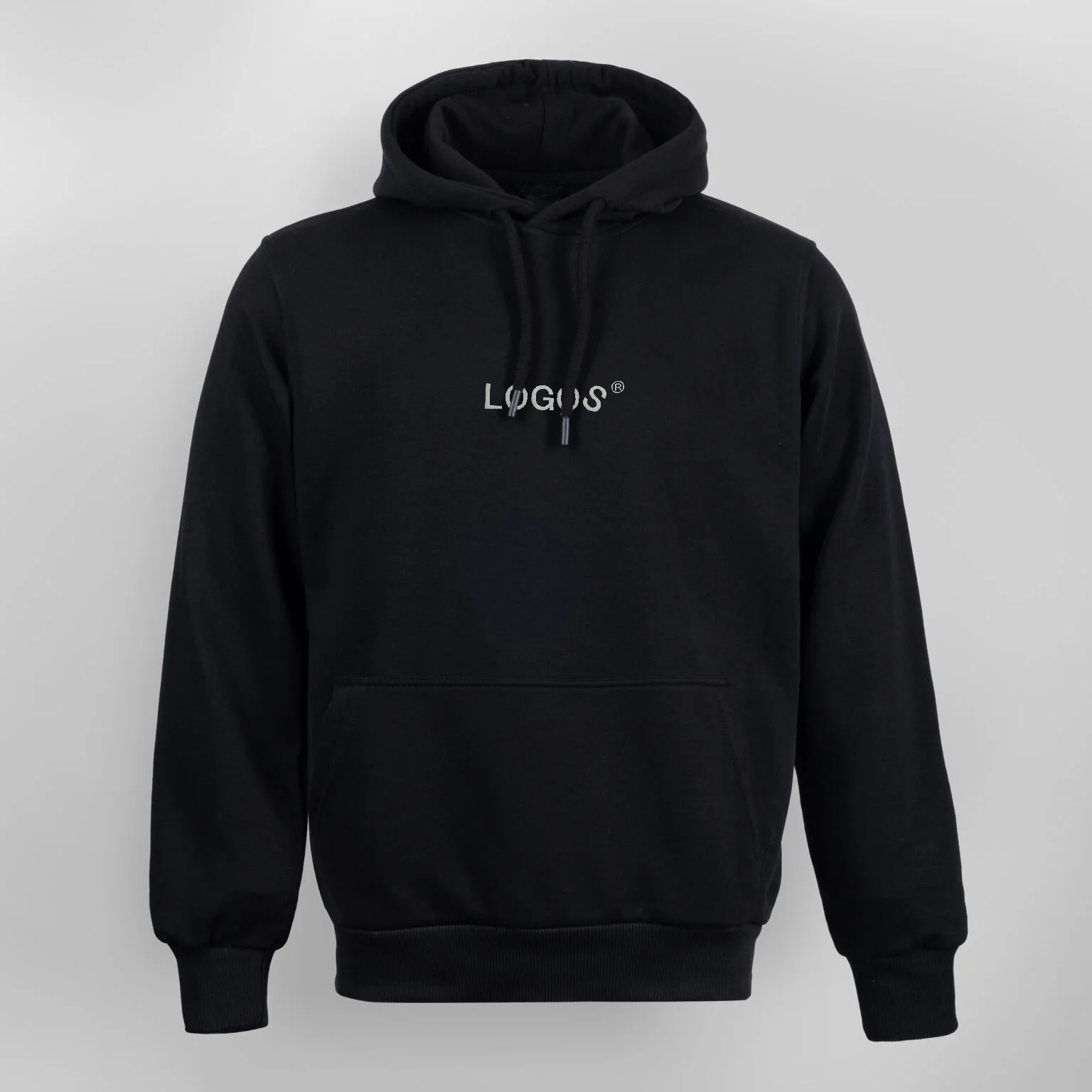 Bluza czarna męska nieocieplana z kapturem LOGOS